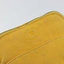 HERMES Bolide Pouch Canvas Yellow Silver Auth ti3460-12