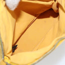 HERMES Bolide Pouch Canvas Yellow Silver Auth ti3460-14