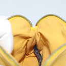 HERMES Bolide Pouch Canvas Yellow Silver Auth ti3460-16