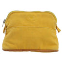 HERMES Bolide Pouch Canvas Yellow Silver Auth ti3460-2