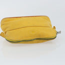 HERMES Bolide Pouch Canvas Yellow Silver Auth ti3460-6