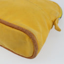 HERMES Bolide Pouch Canvas Yellow Silver Auth ti3460-8
