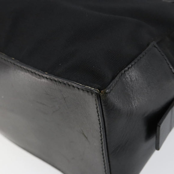 GUCCI Clutch Bag Nylon Leather Black Silver 014 1133 Auth ti3461