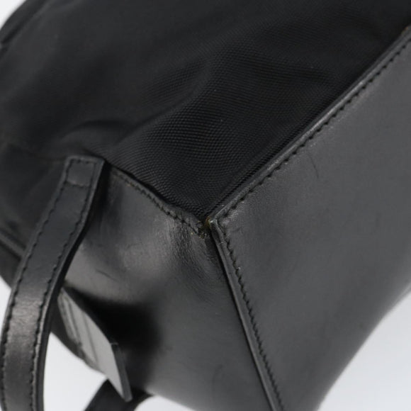 GUCCI Clutch Bag Nylon Leather Black Silver 014 1133 Auth ti3461