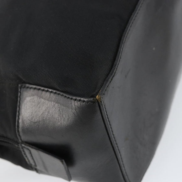 GUCCI Clutch Bag Nylon Leather Black Silver 014 1133 Auth ti3461