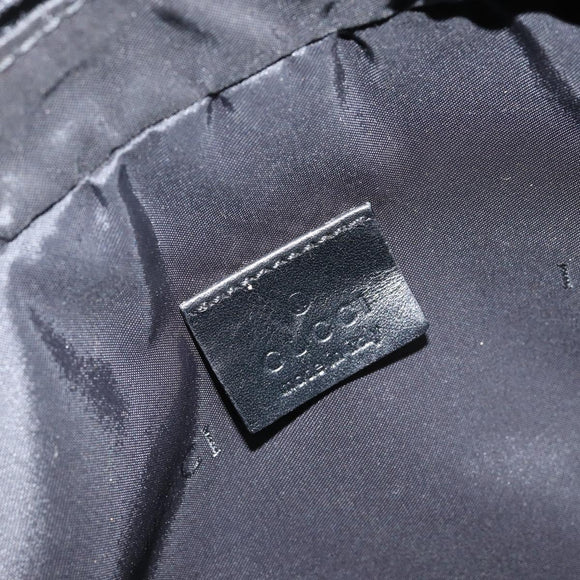 GUCCI Clutch Bag Nylon Leather Black Silver 014 1133 Auth ti3461