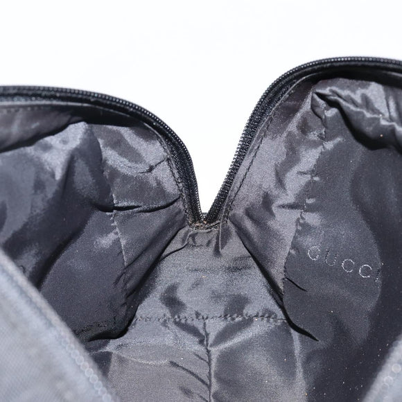 GUCCI Clutch Bag Nylon Leather Black Silver 014 1133 Auth ti3461