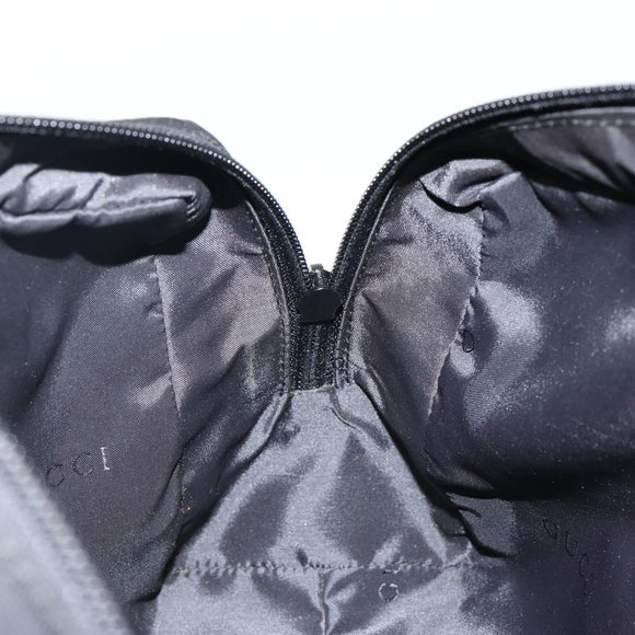 GUCCI Clutch Bag Nylon Leather Black Silver 014 1133 Auth ti3461