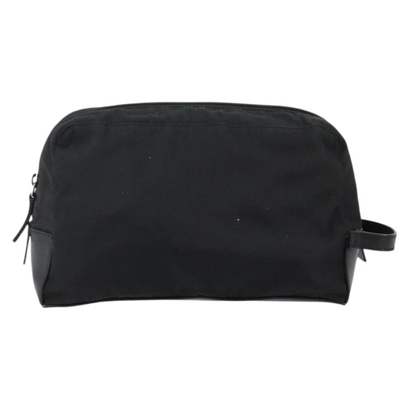 GUCCI Clutch Bag Nylon Leather Black Silver 014 1133 Auth ti3461