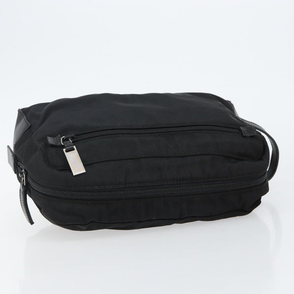 GUCCI Clutch Bag Nylon Leather Black Silver 014 1133 Auth ti3461