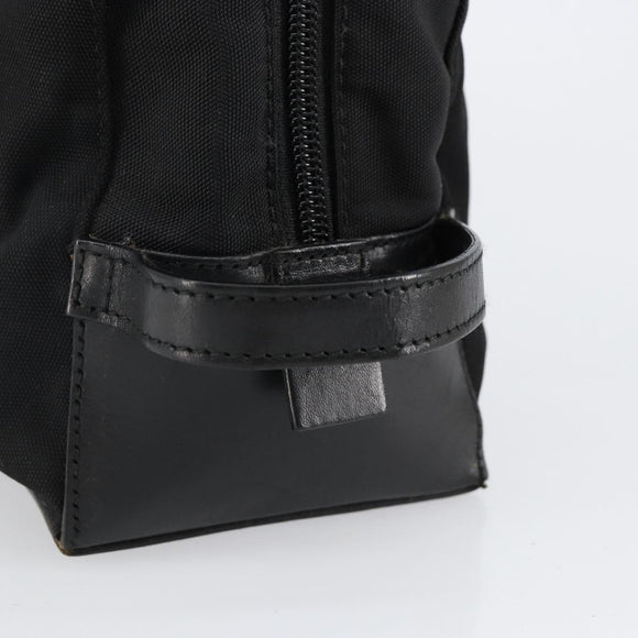 GUCCI Clutch Bag Nylon Leather Black Silver 014 1133 Auth ti3461