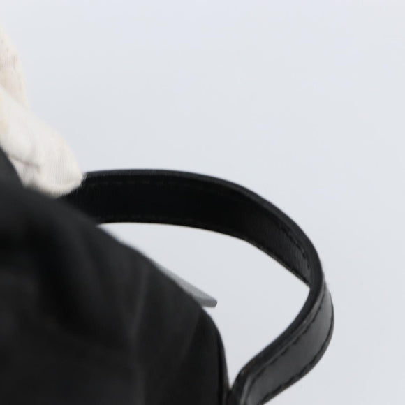 GUCCI Clutch Bag Nylon Leather Black Silver 014 1133 Auth ti3461