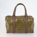 FENDI Zucchino Canvas Bag Enamel 2Set Brown Auth ti3463-11