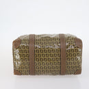 FENDI Zucchino Canvas Bag Enamel 2Set Brown Auth ti3463-15