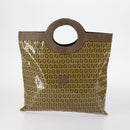 FENDI Zucchino Canvas Bag Enamel 2Set Brown Auth ti3463-2