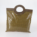 FENDI Zucchino Canvas Bag Enamel 2Set Brown Auth ti3463-3