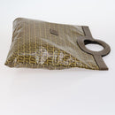 FENDI Zucchino Canvas Bag Enamel 2Set Brown Auth ti3463-4