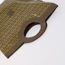 FENDI Zucchino Canvas Bag Enamel 2Set Brown Auth ti3463-5