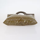 FENDI Zucchino Canvas Bag Enamel 2Set Brown Auth ti3463-7