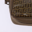 FENDI Zucchino Canvas Shoulder Bag Coated Canvas Beige Auth ti3464-12