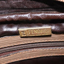 FENDI Zucchino Canvas Shoulder Bag Coated Canvas Beige Auth ti3464-14