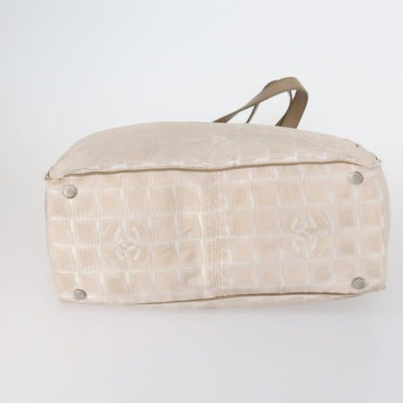 CHANEL New Travel Line Tote Bag Nylon 3 Set Pink Beige CC Auth ti3465