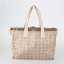 CHANEL New Travel Line Tote Bag Nylon 3 Set Pink Beige CC Auth ti3465-2