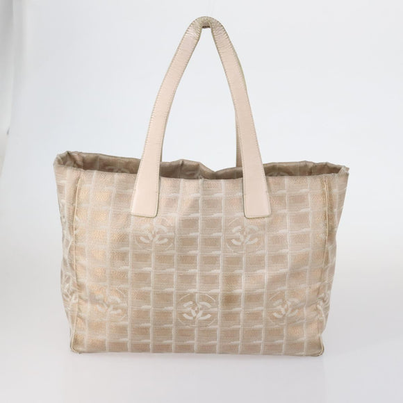 CHANEL New Travel Line Tote Bag Nylon 3 Set Pink Beige CC Auth ti3465