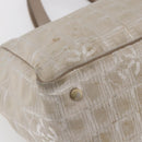 CHANEL New Travel Line Tote Bag Nylon Beige Gold CC Auth ti3466-14