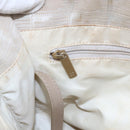 CHANEL New Travel Line Tote Bag Nylon Beige Gold CC Auth ti3466-20