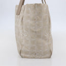CHANEL New Travel Line Tote Bag Nylon Beige Gold CC Auth ti3466-4