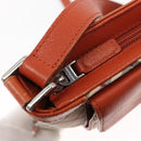 BURBERRY Nova Check Shoulder Bag Canvas Leather Beige Orange Silver Auth ti3467-10