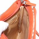 BURBERRY Nova Check Shoulder Bag Canvas Leather Beige Orange Silver Auth ti3467-18