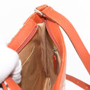 BURBERRY Nova Check Shoulder Bag Canvas Leather Beige Orange Silver Auth ti3467-19