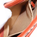 BURBERRY Nova Check Shoulder Bag Canvas Leather Beige Orange Silver Auth ti3467-20