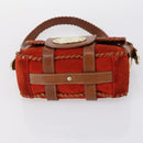 BALLY Tote Bag Leather Canvas 4 Set Red Beige cream Auth ti3468-12