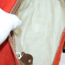 BALLY Tote Bag Leather Canvas 4 Set Red Beige cream Auth ti3468-13