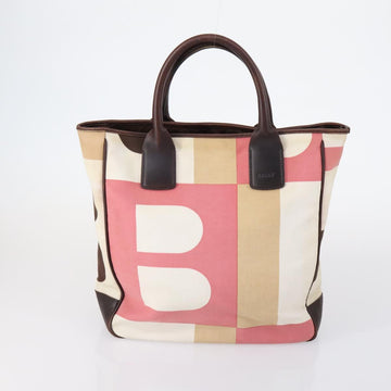 BALLY Tote Bag Leather Canvas 4 Set Red Beige cream Auth ti3468 - 0