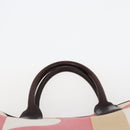 BALLY Tote Bag Leather Canvas 4 Set Red Beige cream Auth ti3468-5