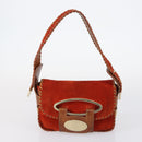 BALLY Tote Bag Leather Canvas 4 Set Red Beige cream Auth ti3468-8