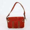 BALLY Tote Bag Leather Canvas 4 Set Red Beige cream Auth ti3468-9