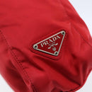 PRADA Tote Bag Nylon Red Silver Auth ti3470-17