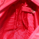 PRADA Tote Bag Nylon Red Silver Auth ti3470-21