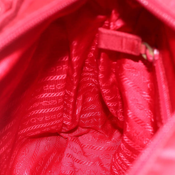PRADA Tote Bag Nylon Red Silver Auth ti3470