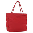 PRADA Tote Bag Nylon Red Silver Auth ti3470-1