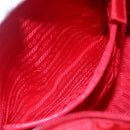 PRADA Tote Bag Nylon Red Silver Auth ti3470-22