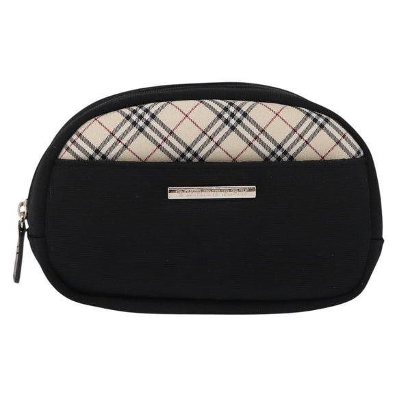BURBERRY Nova Check Handkerchief Pouch Nylon 2 Set Black Beige Auth ti3471