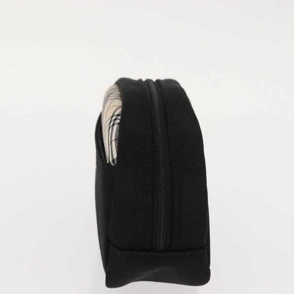 BURBERRY Nova Check Handkerchief Pouch Nylon 2 Set Black Beige Auth ti3471