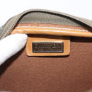 Christian Dior Honeycomb Canvas Shoulder Bag PVC Gray Gold Auth ti3472-11