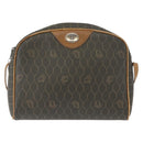 Christian Dior Honeycomb Canvas Shoulder Bag PVC Gray Gold Auth ti3472-13